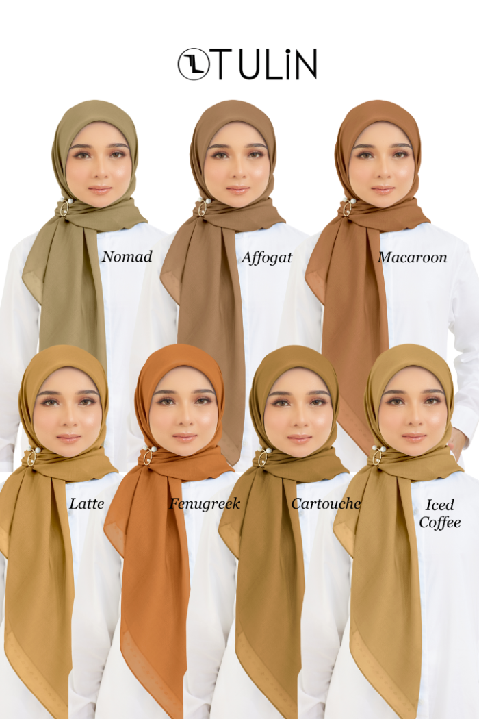 Cotton Voile Square Coffee (B5)