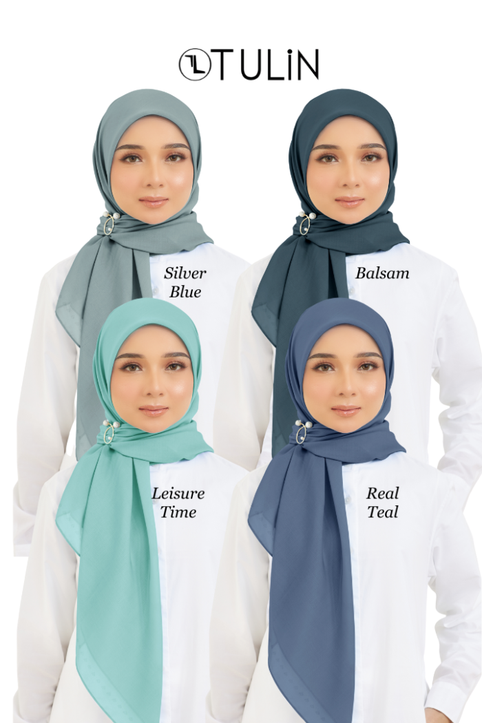 Cotton Voile Square Aqua (B6)