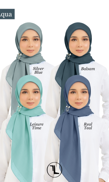 Cotton Voile Square Aqua (B6)