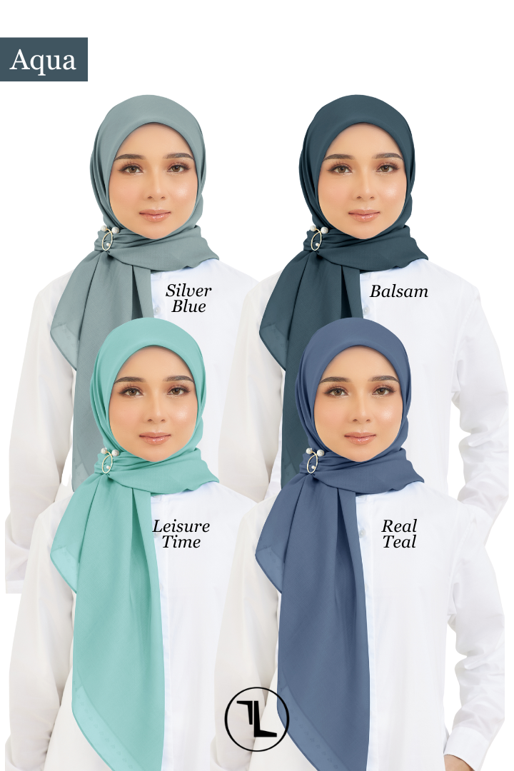 Cotton Voile Square Aqua (B6)