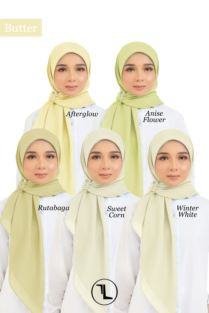 Cotton Voile Square Butter (B6)