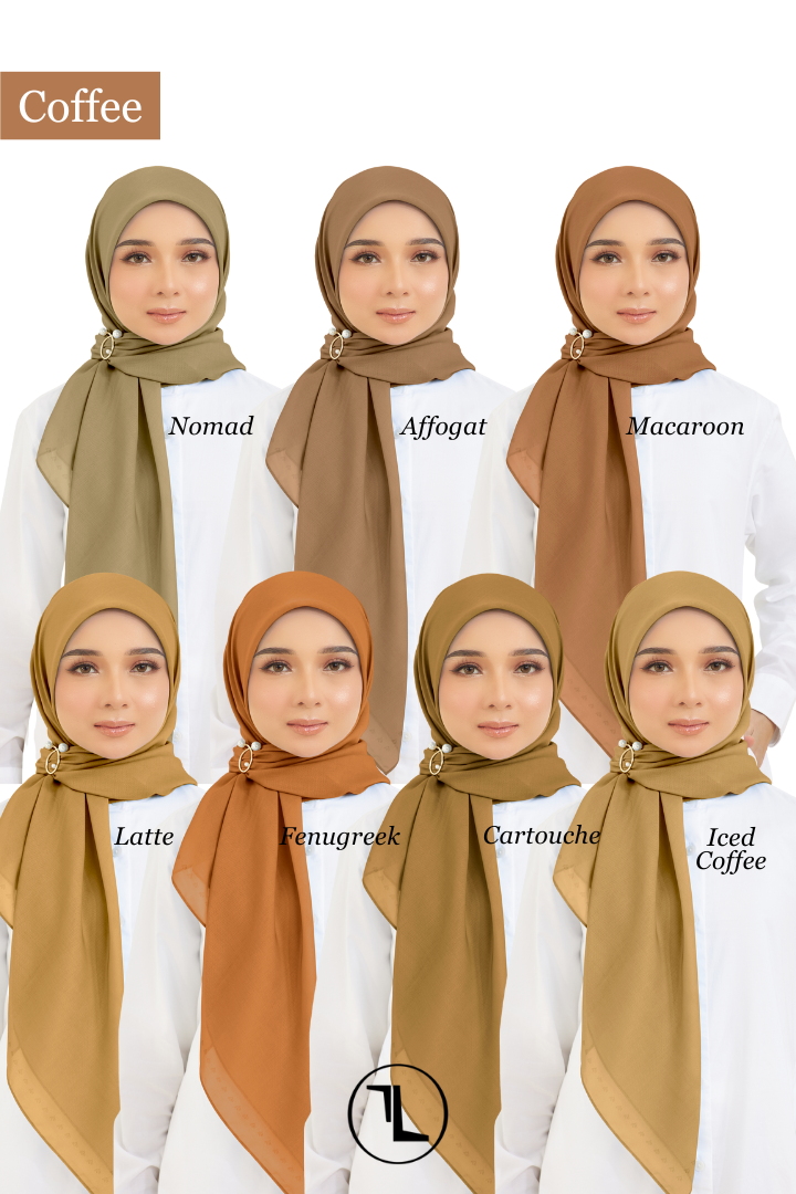 Cotton Voile Square Coffee (B5)