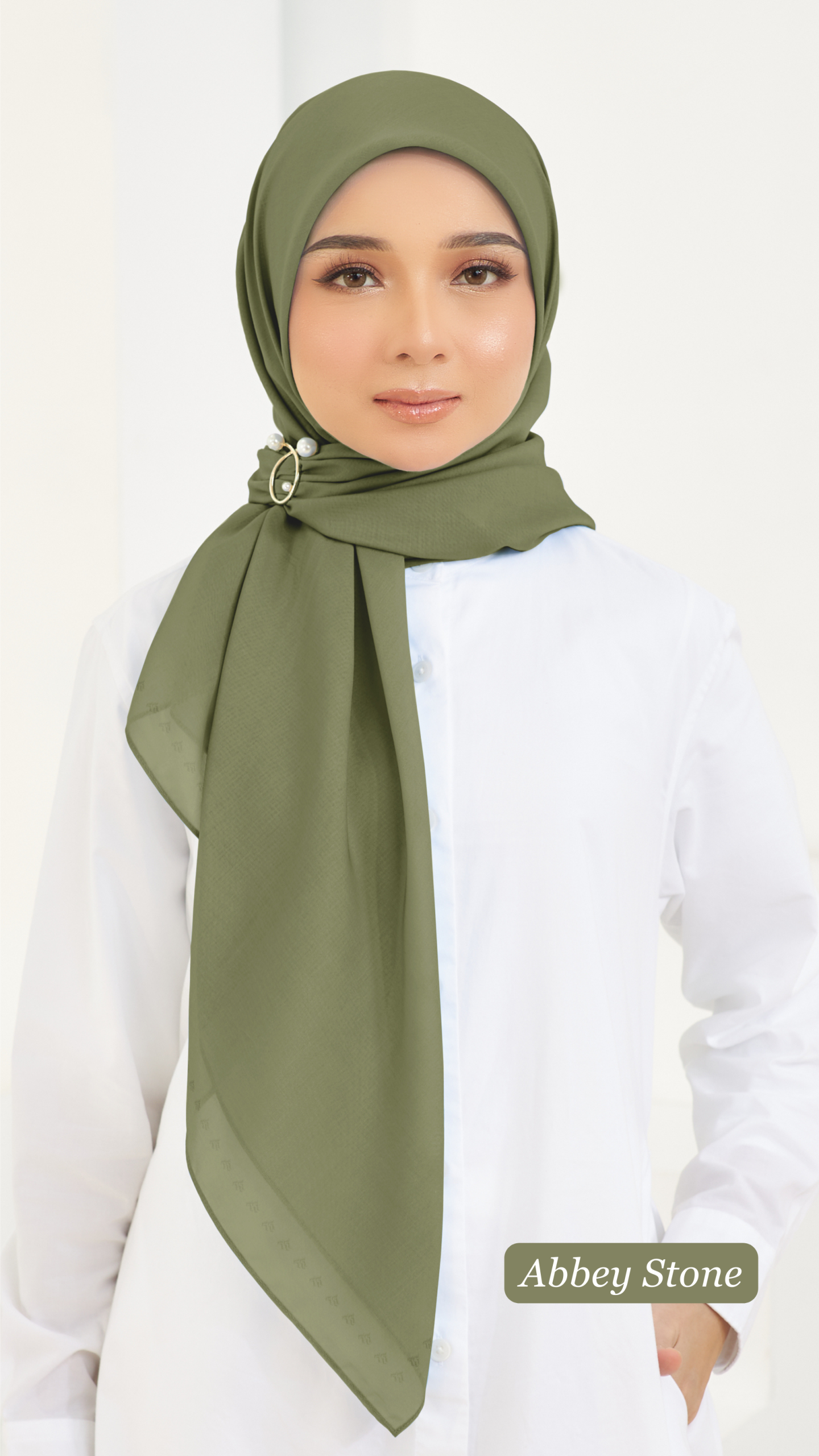 Cotton Voile Square Dark Green (B5) - Image 2