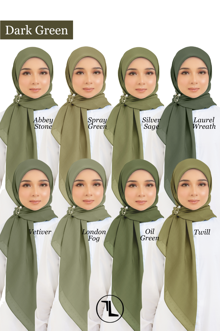 Cotton Voile Square Dark Green (B5)