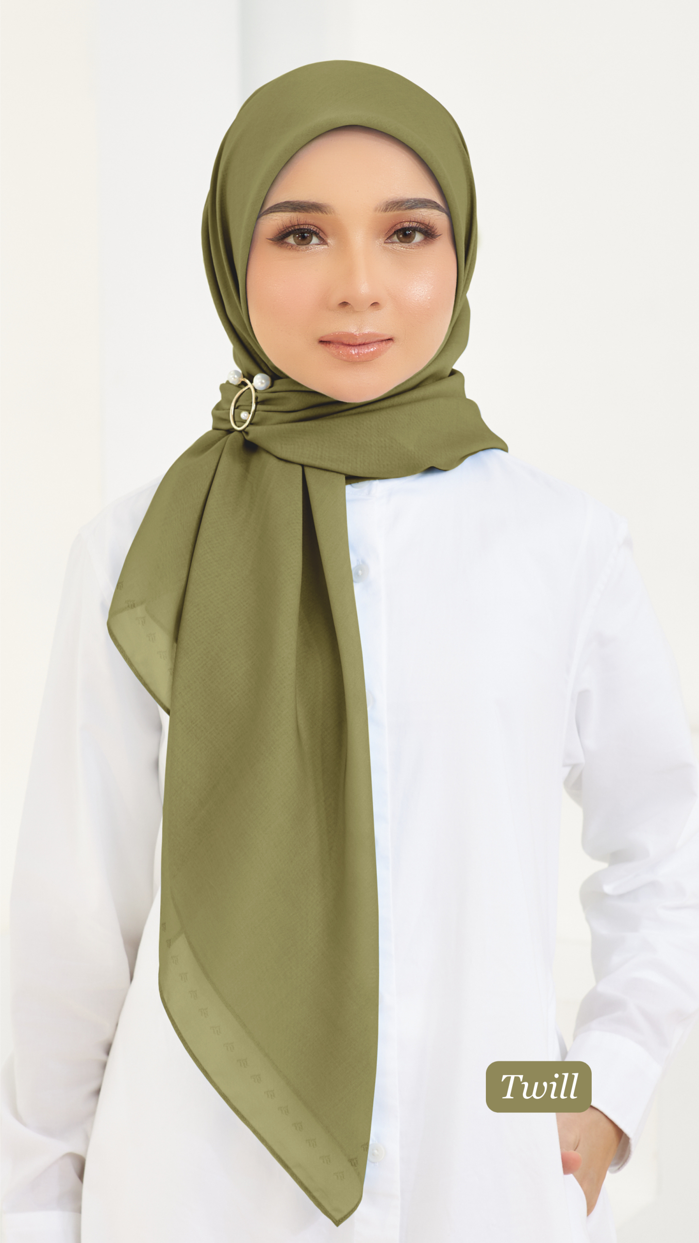 Cotton Voile Square Dark Green (B5) - Image 8