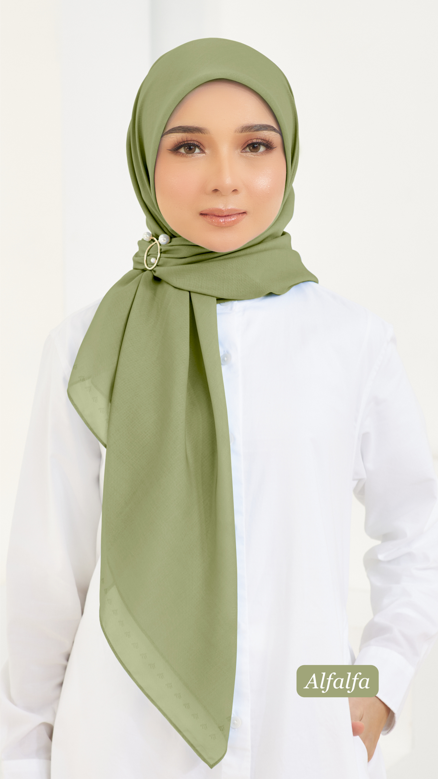 Cotton Voile Square Green (B5) - Image 9