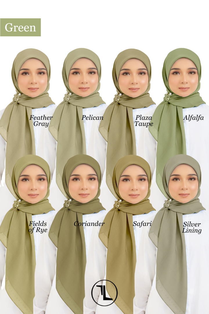 Cotton Voile Square Green (B5)