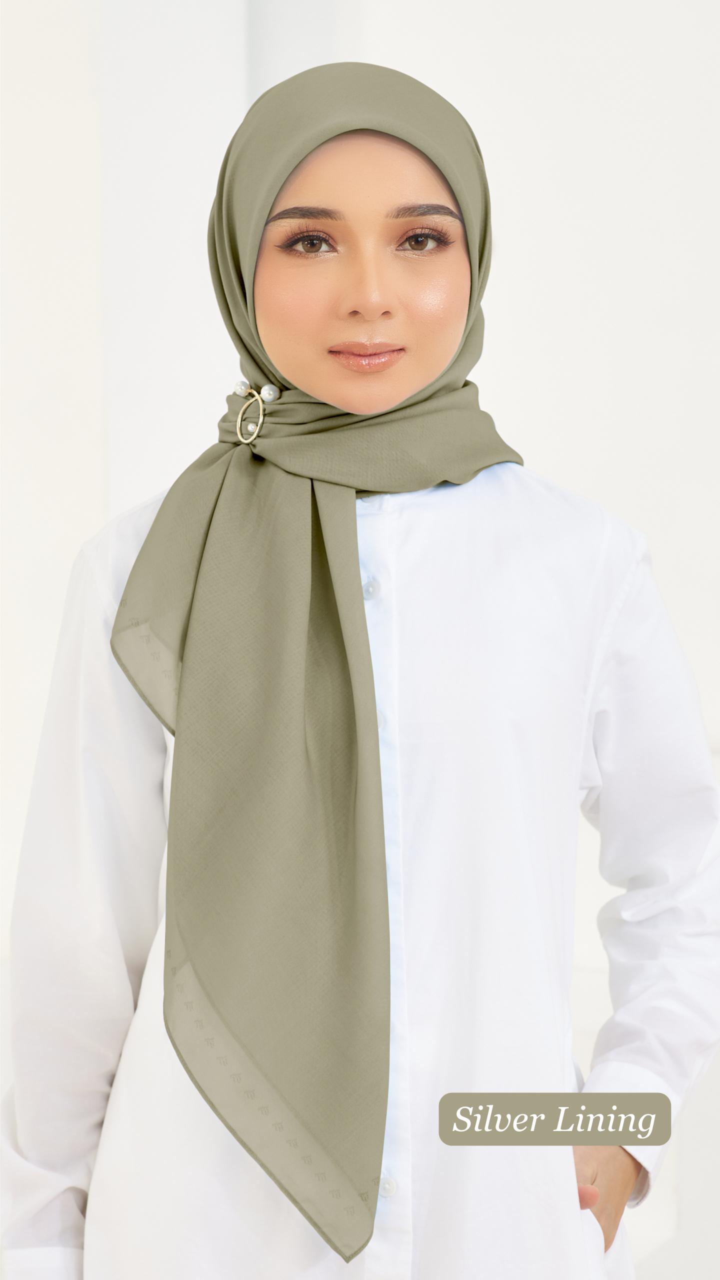 Cotton Voile Square Green (B5) - Image 2