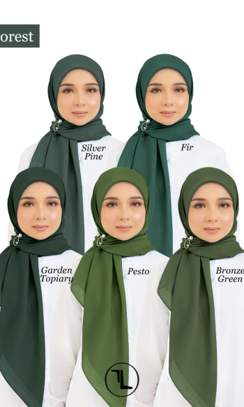 Cotton Voile Square Forest (B6)