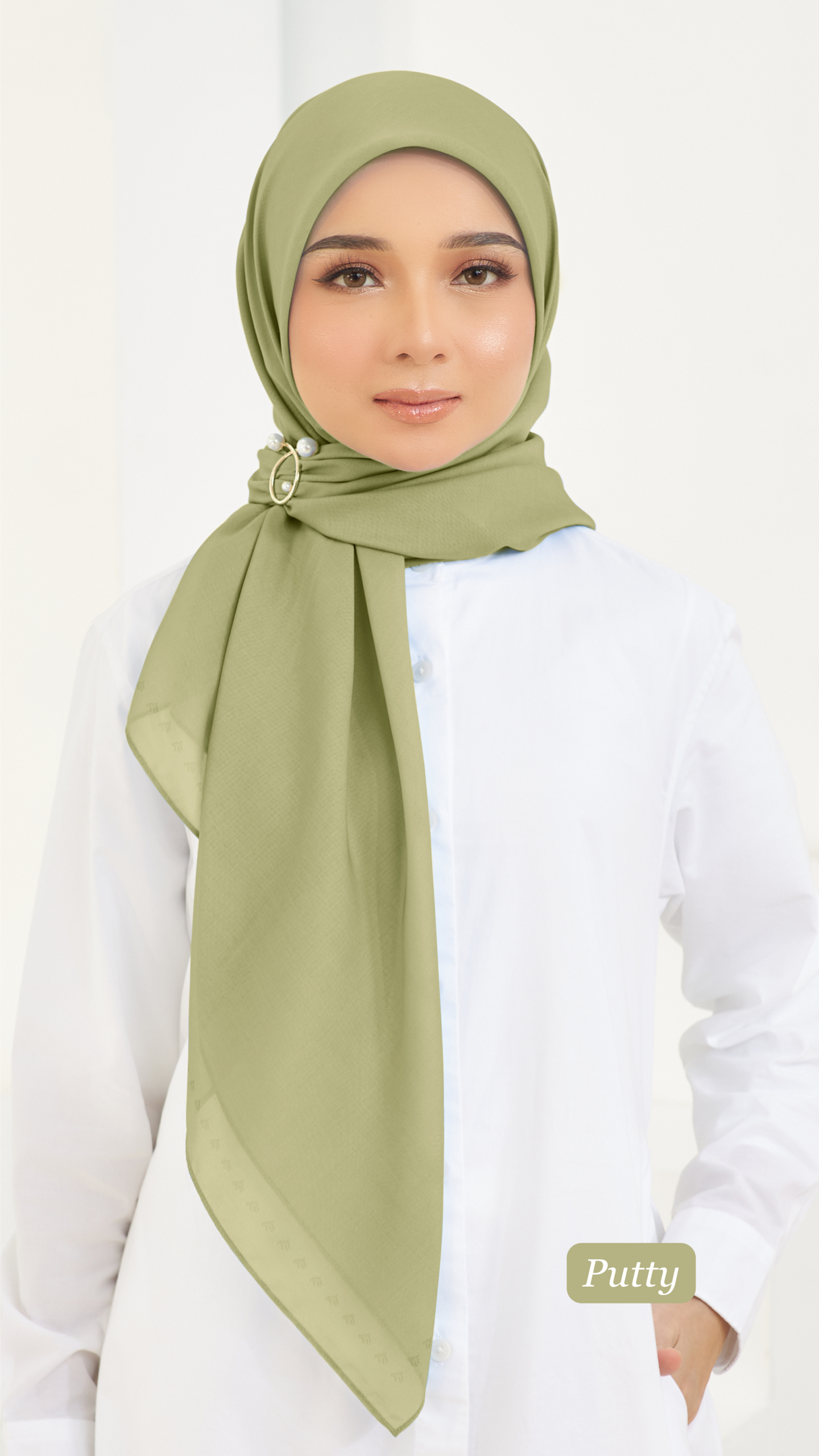 Cotton Voile Square Light Green (B5) - Image 3