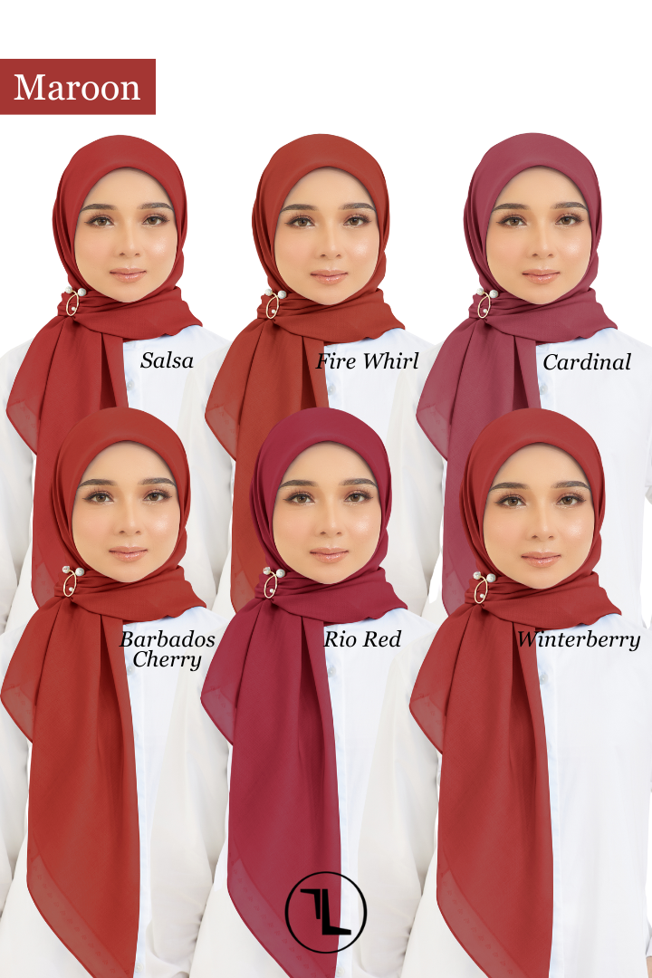 Cotton Voile Square Maroon (B6)