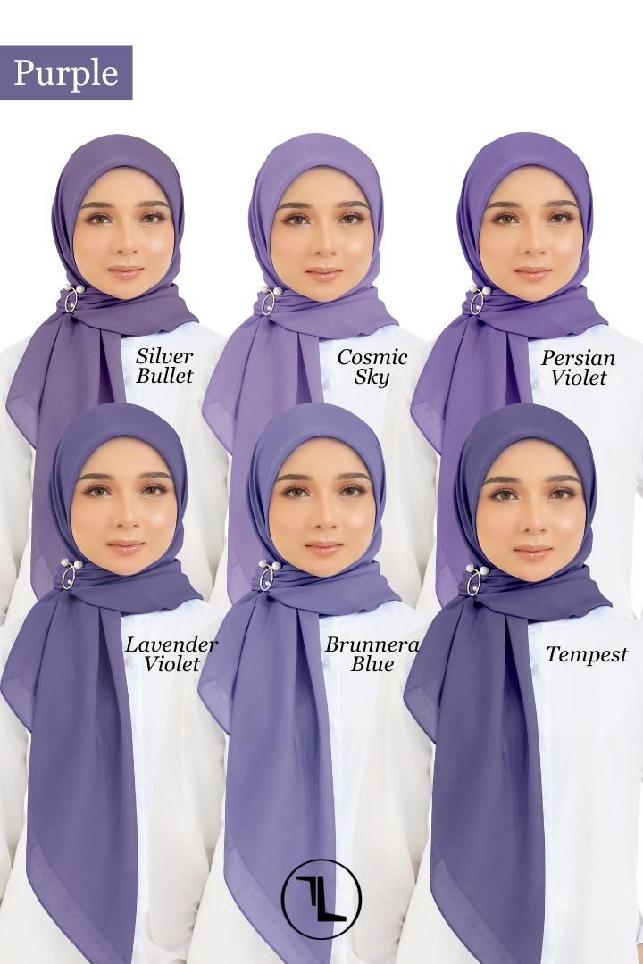 Cotton Voile Square Purple ( B5 )