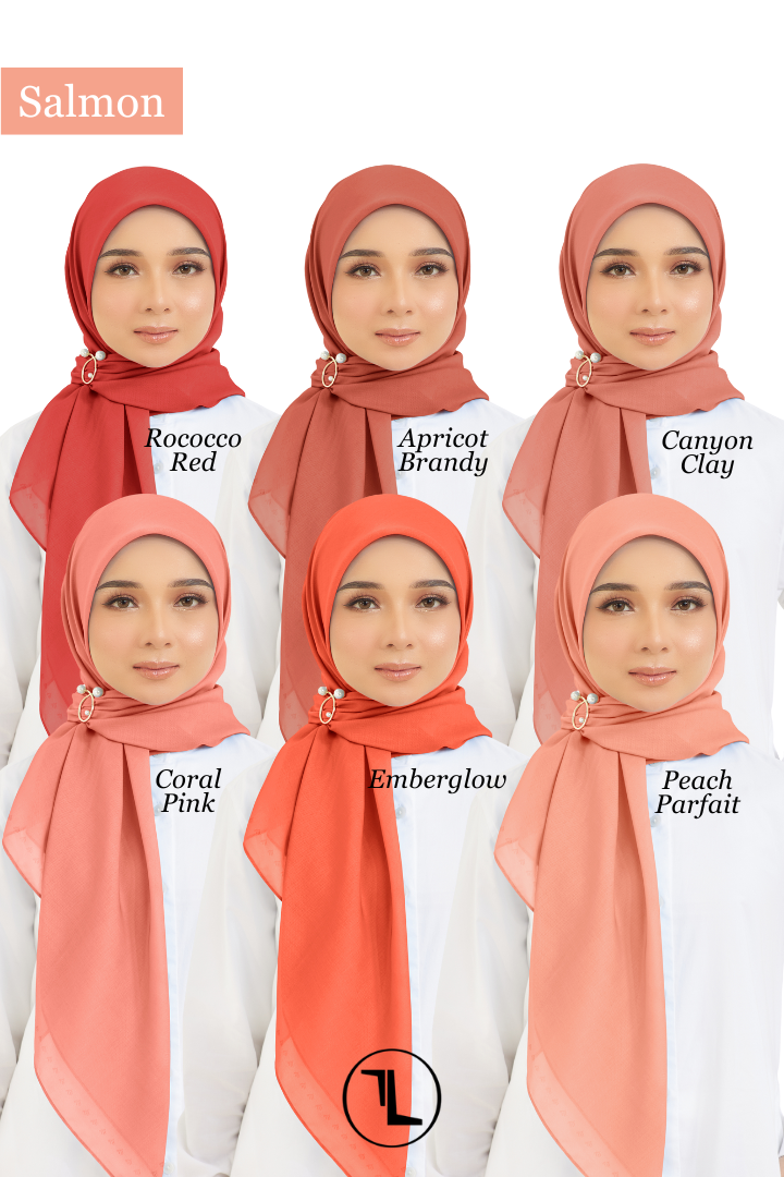 Cotton Voile Square Salmon (B6)